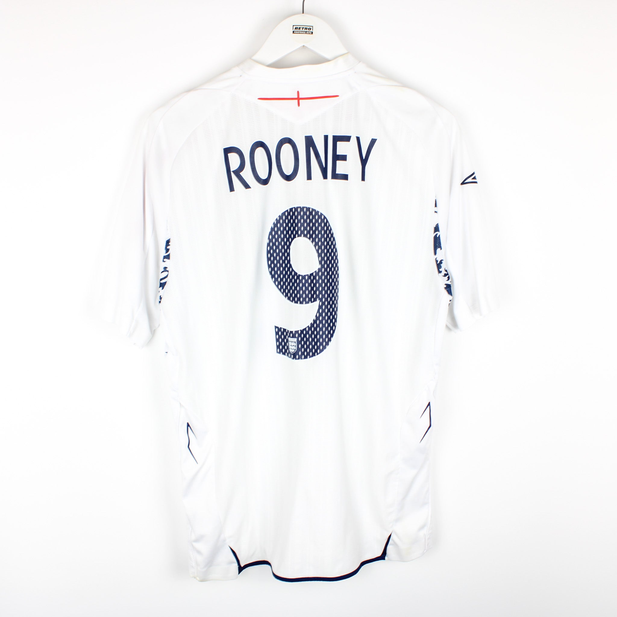 England 2005 - 2007 Home football Umbro long sleeve jersey #9 Rooney size  Small