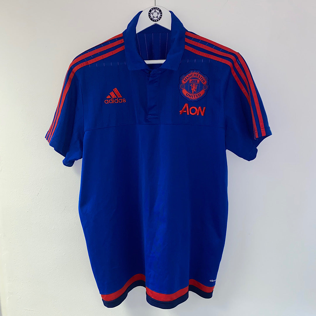 Man utd blue polo shirt hotsell